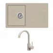 Kép 1/2 - EVIDO Easy 45S gránit mosogató, 760 x 440 mm, bézs + EVIDO LANA csaptelep, bézs