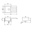 Kép 5/9 - EVIDO Easy 45S gránit mosogató, 760 x 440 mm, antracit