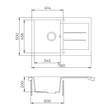 Kép 3/3 - EVIDO Cubo 45S gránit mosogató, 780 x 500 mm, platina