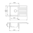 Kép 3/3 - EVIDO Home 45S gránit mosogató, 765 x 460mm, platina