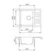 Kép 3/3 - EVIDO Home 45S compact gránit mosogató 575x460 mm platina