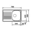 Kép 2/2 - BLANCO TIPO 45 S compact, mosogatótálca, natúr rozsdamentes acél excenter nélkül (207830 mos + 222404 lef)