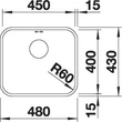 Kép 3/5 - BLANCO SUPRA 450-U fényes exc.nélk.