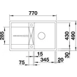 Kép 3/5 - BLANCO METRA 45S-F palaszürke exc.