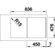 Kép 4/5 - BLANCO LANTOS 45S-IF 2 csaplyuk. exc.