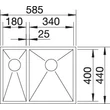 Kép 3/4 - BLANCO ZEROX 340 / 180-U balos InFino