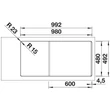 Kép 4/5 - BLANCO ADIRA 6S-F fehér mosogatótálca, excenterrel, SZINTBE ÉPÍTÉS