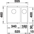 Kép 3/5 - BLANCO SUBLINE 340 / 160-U balos fehér lefolyó nélk.