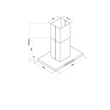Kép 2/5 - Davoline - Páraelszívó Square sziget 90 cm inox