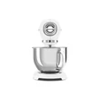 Kép 4/4 - SMEG KONYHAI ROBOTGÉP, 50-es évek retrodesign, 10 fokozat, fehér test és talp, fémedény