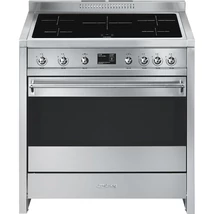 SMEG SZABADONÁLLÓ TŰZHELY, Opera, 90 cm, 11 funkció, 115 l sütőtér, indukciós főzőlap, 5 zóna, rozsdamentes acél