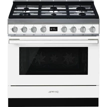 SMEG SZABADONÁLLÓ TŰZHELY, Portofino design, 90 cm, 1 sütőtér, gáz főzőlap, fehér