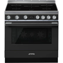 SMEG SZABADONÁLLÓ TŰZHELY, Portofino design, 90 cm, 1 sütőtér, indukciós főzőlap, antracit
