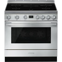 SMEG SZABADONÁLLÓ TŰZHELY, Portofino design, 90 cm, 1 sütőtér, indukciós főzőlap, inox