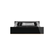 SMEG SOUS VIDE FIÓK, Dolce Stil Novo design, vákuum fiók, 15 cm, fekete üveg, réz dísz