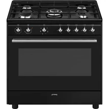 SMEG SZABADONÁLLÓ TŰZHELY, Classica, 90 cm, 6 gázégő, fekete