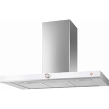 De Dietrich fali páraelszívó, kürtős, 90 cm, inox / fehér üveg front / réz díszítés