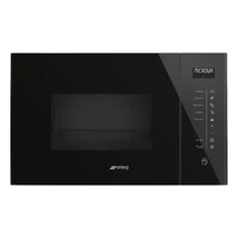 SMEG MIKROHULLÁMÚ SÜTŐ, Linea design, beépíthető, 25 liter, fekete üveg