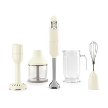 SMEG BOTMIXER SZETT, retro, bézs, tartalma: botmixer, keverőedény, pürésítő feltét, habverő, aprító
