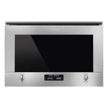 SMEG MIKROHULLÁMÚ SÜTŐ,Selezione ,beép.,22 liter,6 funkció,LED kijelző,forgótányér nélküli,rm.acél/ fekete üveg