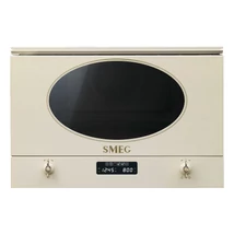 SMEG MIKROHULLÁMÚ SÜTŐ,Colonial ,beép.,LED kij,22 l,6f,forgótányér nélk,bézs,antikolt bronz fog. és gombok