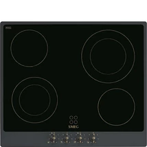 SMEG KERÁMIA FŐZŐLAP, Colonial design, 60cm, 4 főzőzóna, 9 fokozat, antracit, bronzvezérlőgombok