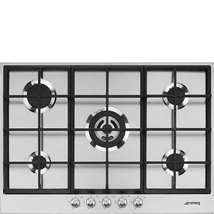 SMEG GÁZ FŐZŐLAP,Linea ,72,5 cm,4db normál + 1 4 kW-os WOK gázégő,,szálcsiszoltrozsdamentes acél