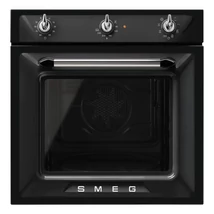 SMEG LÉGKEVERÉSES SÜTŐ, Victoria design,  8 + 1 funkció, 3 vezérlőgomb, fekete