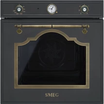 SMEG HŐLÉGKEVERÉSES SÜTŐ, Cortina design, antracit, bronz fogantyú és vezérlőgombok