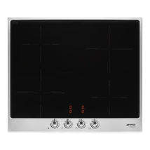 SMEG INDUKCIÓS FŐZŐLAP,Classic ,60cm,4 booster főzőzóna,9 fokozat,acél hatású Classic vezérlőgombok,rm.acél keret