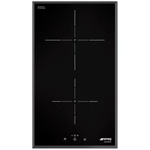 SMEG DOMINO INDUKCIÓS FŐZŐLAP,30cm,2 bőv.zóna,9f,3,1kW ultra-gyors,érintősz.,2időzítő,keretnélküli lekerekített élű üveg