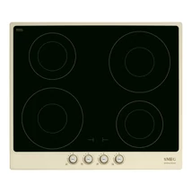 SMEG INDUKCIÓS FŐZŐLAP, Cortina design,60 cm, 4 booster főzőzóna, 9 fokozat, bézskeret, antik bronz vezérlőgombok