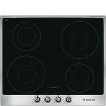 SMEG INDUKCIÓS FŐZŐLAP, Victoria,60 cm, 4 booster, 9 fokozat,rozsdamentes acél keret, króm vezérlőgombok