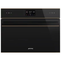 SMEG KOMPAKT KOMBINÁLT MIKROHULLÁMÚ SÜTŐ, Dolce Stil Novo design, 10 funkció, EvoScreen LCD kijelző, fekete üveg, réz
