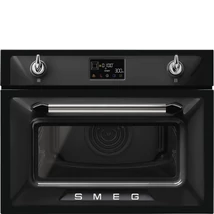 SMEG KOMBINÁLT KOMPAKT MIKROHULLÁMÚ SÜTŐ, Victoria design, 13 + 1 funkció, LCD kijelző, fekete