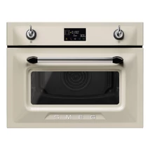 SMEG KOMBINÁLT KOMPAKT MIKROHULLÁMÚ SÜTŐ, Victoria design, 13 + 1 funkció, LCD kijelző, bézs