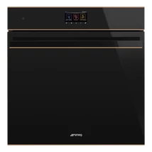 SMEG KOMBINÁLT GŐZPÁROLÓ-SÜTŐ, Dolce Stil Novo design, 60 cm,20 + 1 funkció,150 autom.pr.,színes TFT,fekete üveg, réz