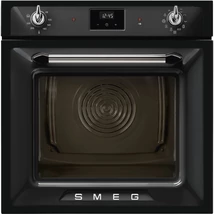 SMEG PIROLITIKUS HŐLÉGKEVERÉSES SÜTŐ,Victoria design, 9 + 1 funkció, LCD kijelző,fekete