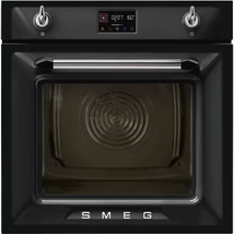 SMEG KOMBINÁLT PIROLITIKUSGŐZPÁROLÓ-SÜTŐ, Victoria design, 60 cmszéles, 12 + 1 funkció, LCD kijelző, fekete