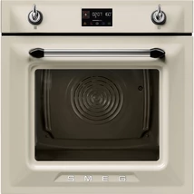 SMEG KOMBINÁLT PIROLITIKUSGŐZPÁROLÓ-SÜTŐ, Victoria design, 60 cmszéles, 12 + 1 funkció, LCD kijelző, bézs