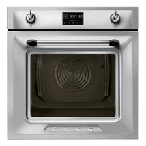 SMEG KOMBINÁLT PIROLITIKUSGŐZPÁROLÓ-SÜTŐ, Victoria design, 60 cmszéles, 12 + 1 funkció, LCD kijelző, inox