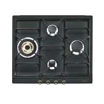 SMEG GÁZ FŐZŐLAP,Cortina,60 cm,3 norm + 1 db 4 kW-os ultra-wok égő,öntöttvas edénytart,antracit,bronz gombok
