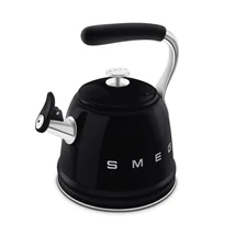 SMEG VÍZFORRALÓ TEÁSKANNA, retro, síppal, fekete