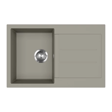EVIDO Cubo 45S gránit mosogató, 780 x 500 mm, platina