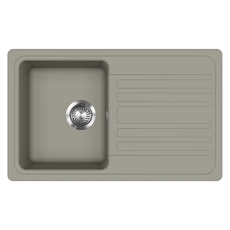 EVIDO Home 45S gránit mosogató, 765 x 460mm, platina
