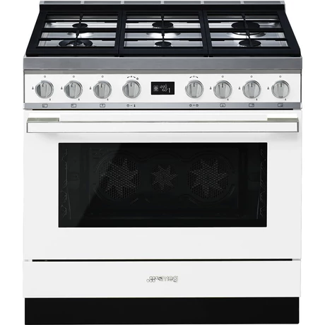 SMEG SZABADONÁLLÓ TŰZHELY, Portofino design, 90 cm, 1 sütőtér, gáz főzőlap, fehér