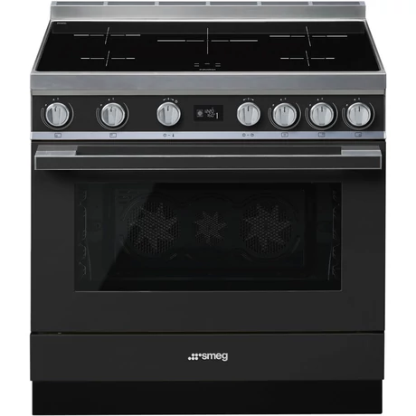 SMEG SZABADONÁLLÓ TŰZHELY, Portofino design, 90 cm, 1 sütőtér, indukciós főzőlap, antracit