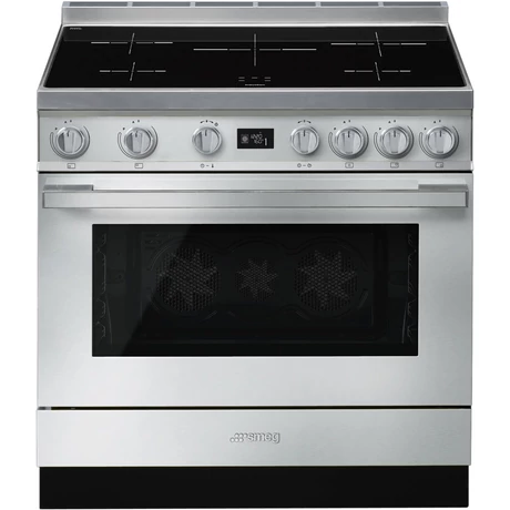 SMEG SZABADONÁLLÓ TŰZHELY, Portofino design, 90 cm, 1 sütőtér, indukciós főzőlap, inox