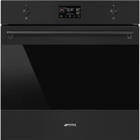 SMEG KOMBINÁLT PIROLITIKUS SÜTŐ, GŐZFUNKCIÓVAL, Classica design, Galileo, 60 cm, ES LCD, matt fekete