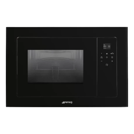 SMEG MIKROHULLÁMÚ SÜTŐ, Linea design, beépíthető, 20 liter, mélyfekete üveg